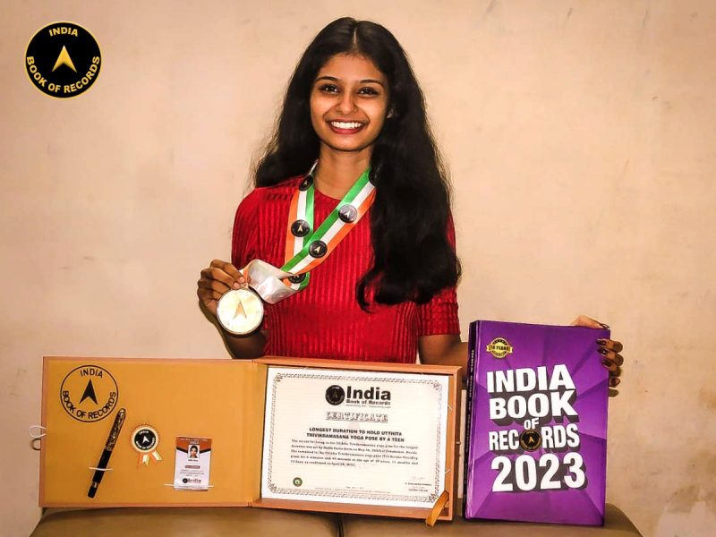Longest duration to hold Utthita Trivikramasana yoga pose by a teen