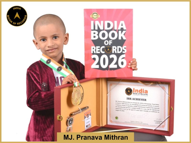 Pic of MJ. Pranava Mithran with IBR Achiever Certificate.
