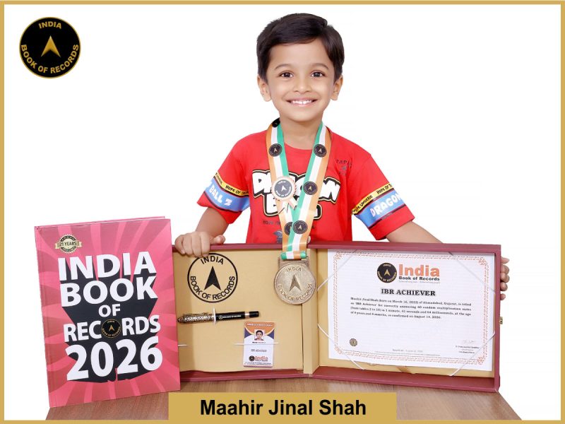 image of Maahir Jinal Shah with IBR Achiever certificate.