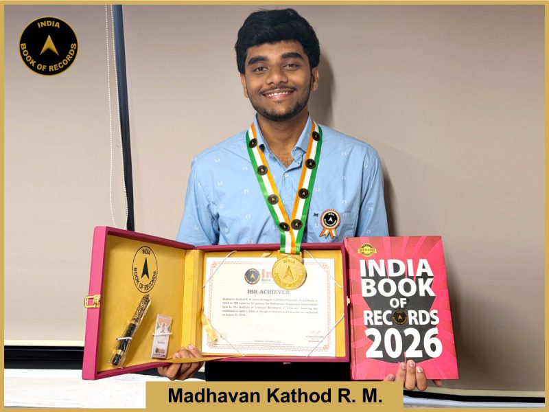Pic of Madhavan Kathod R. M. with IBR Achiever Certificate.