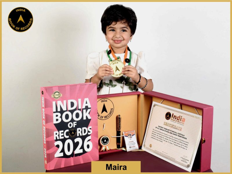 Pic of Maira, Fastest toddler to recall capitals of all Indian states and union territories.