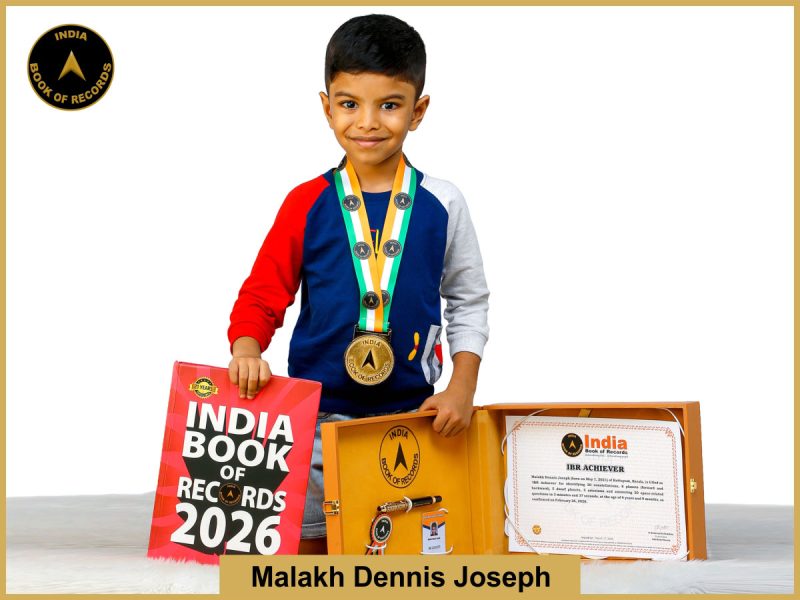 Image of Malakh Dennis Joseph with IBR certificate .