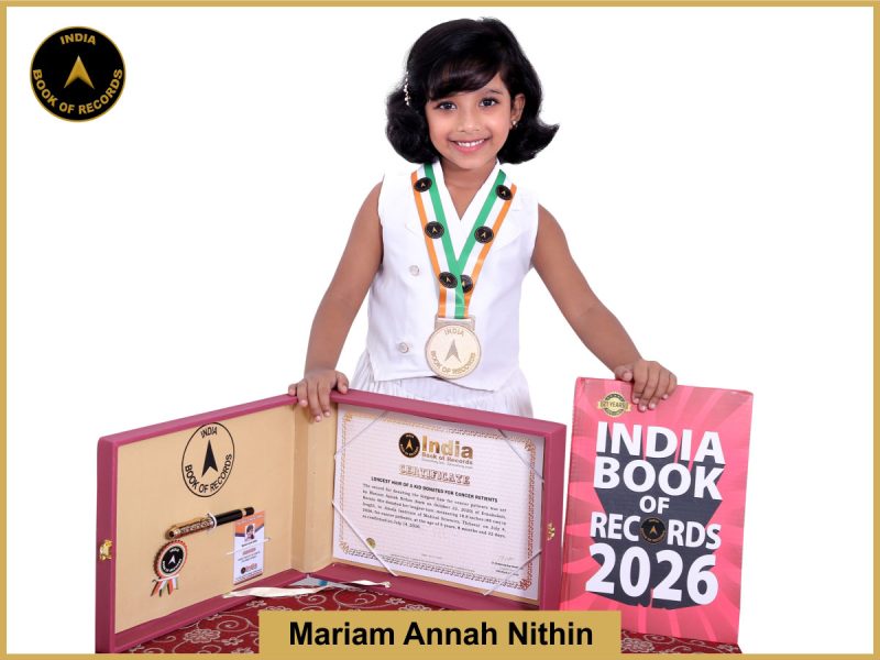 Image of Mariam Annah Nithin, Longest hair of a kid donated for cancer patients.
