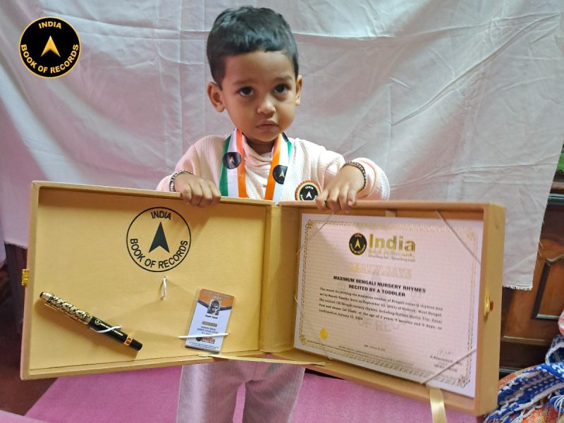 Maximum Bengali nursery rhymes recited by a toddler