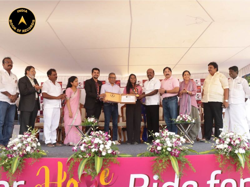 Maximum Bikers Formed the Ribbon Symbol of Breast Cancer