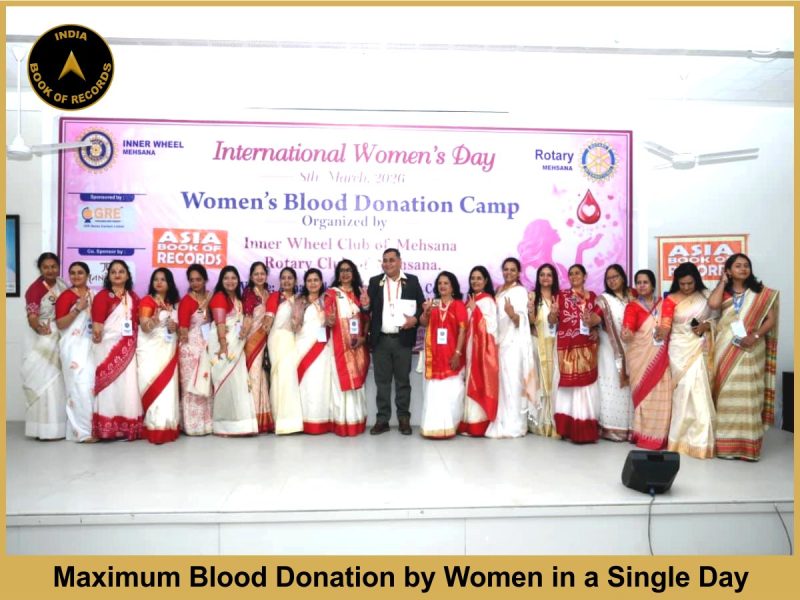 Maximum Blood Donation by Women in a Single Day