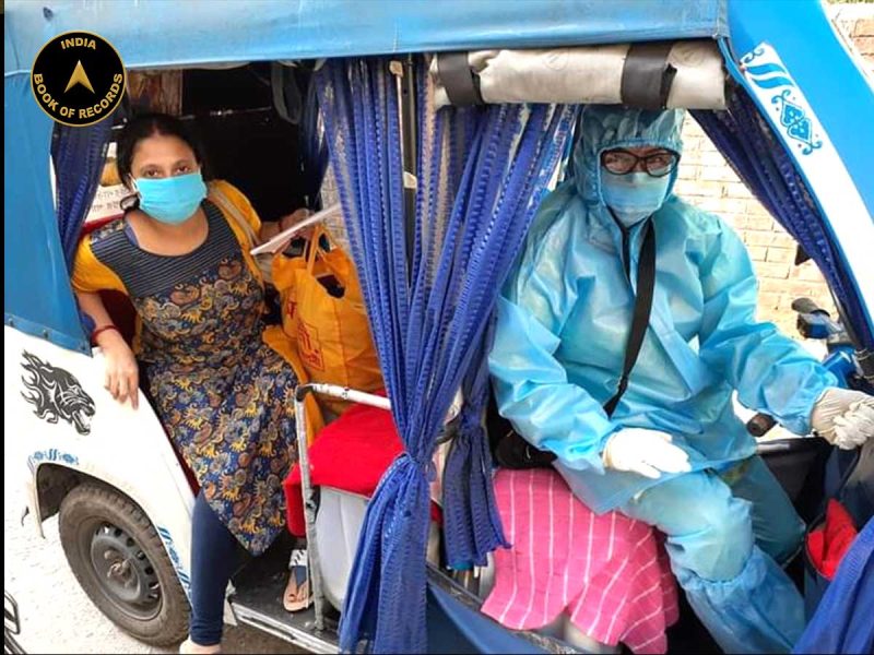 Maximum COVID-19 patients ferried free of cost by a woman e-rickshaw driver