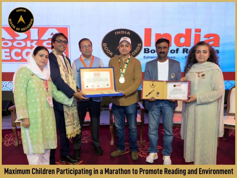 Maximum Children Participating in a Marathon to Promote Reading and Environment.