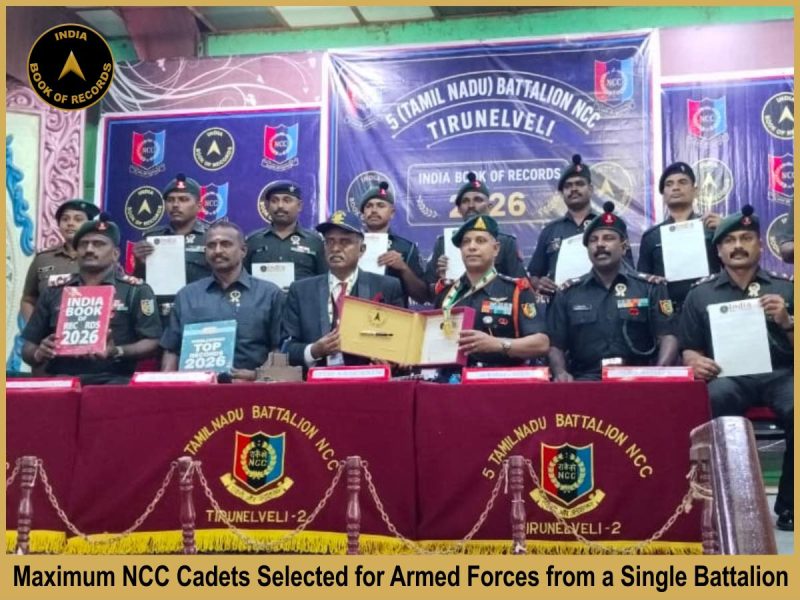 Maximum NCC Cadets Selected for Armed Forces from a Single Battalion.