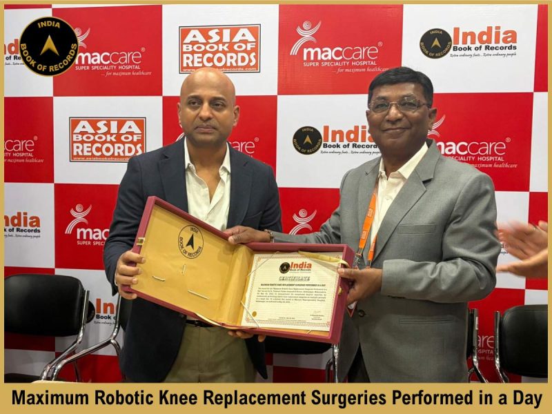 Maximum Robotic Knee Replacement Surgeries Performed in a Day.