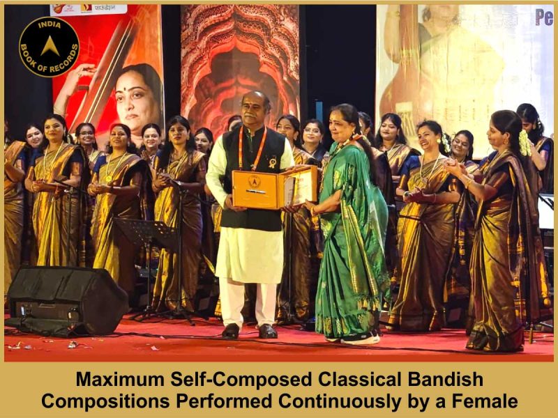 Maximum Self-Composed Classical Bandish Compositions Performed Continuously by a Female