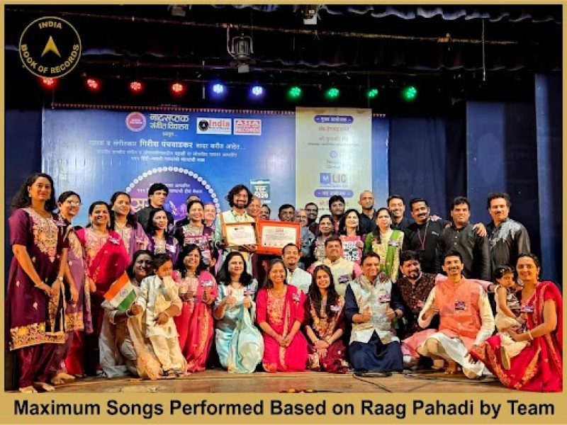 Maximum Songs Performed Based on Raag Pahadi by Team