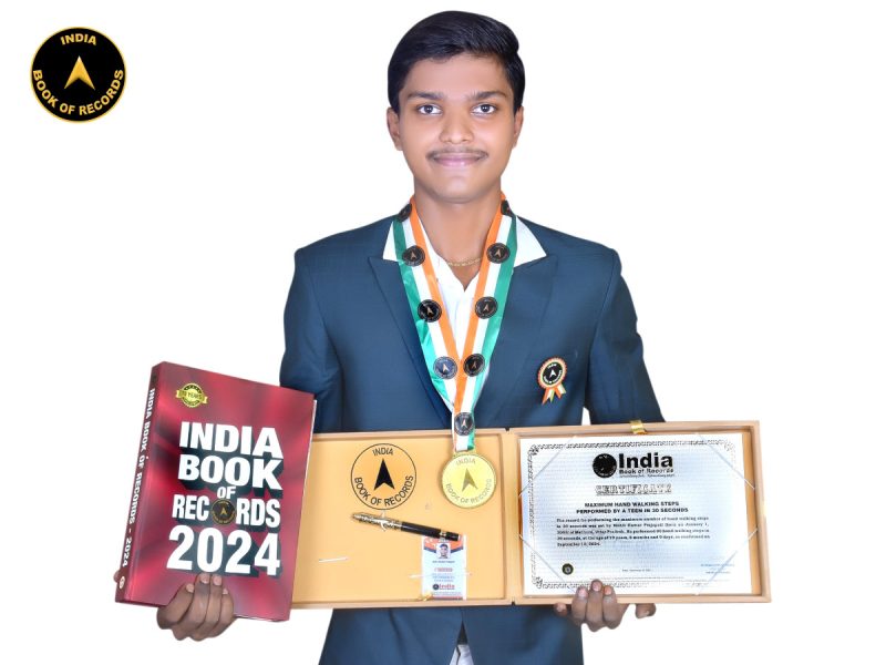 Maximum hand-walking steps performed by a teen in 30 seconds_Mohit Kumar Prajapati
