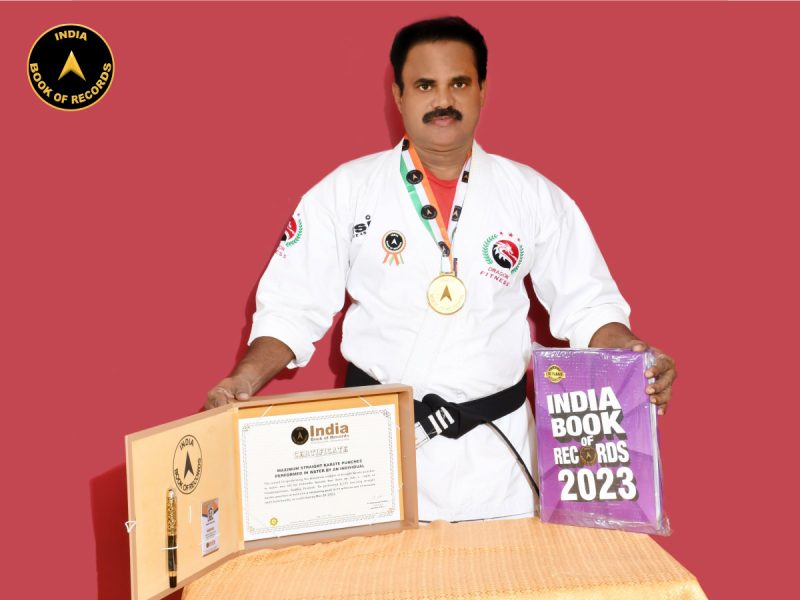 Maximum straight karate punches performed in water by an individual