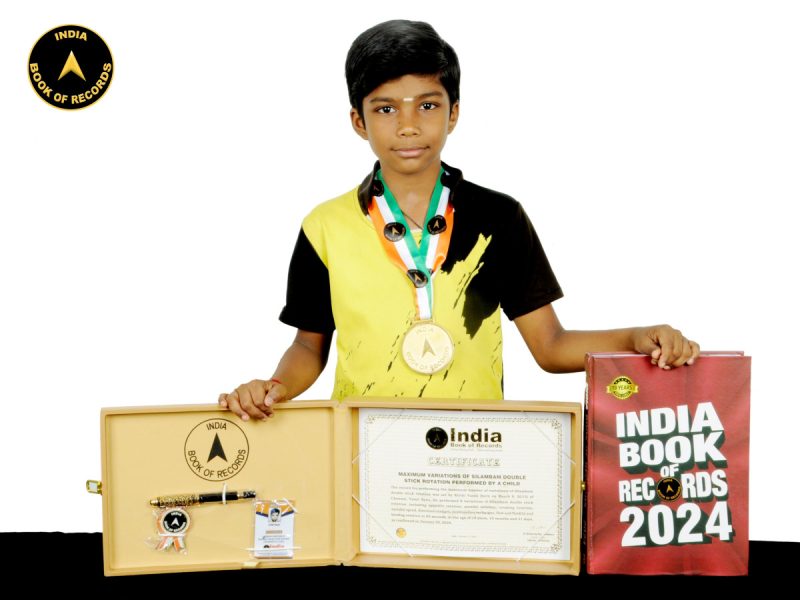 Maximum variations of Silambam double stick rotation performed by a child