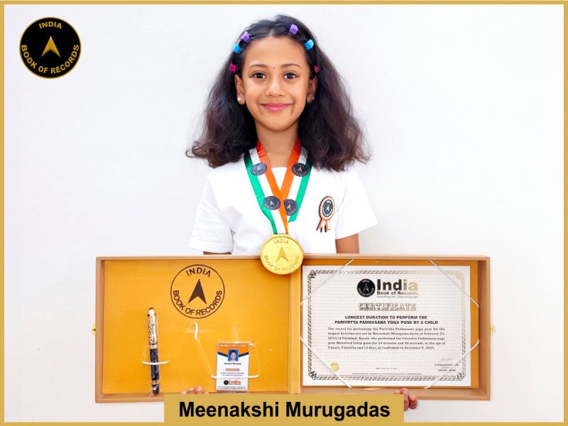 Longest duration to perform the Parivrtta Padmasana yoga pose by a child
