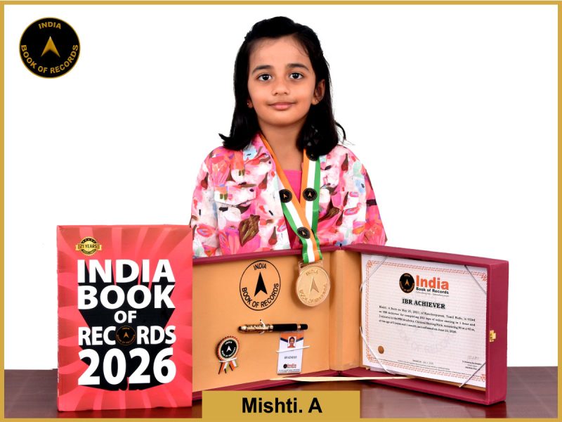 Image of Mishti. A with IBR Achiever Certificate.