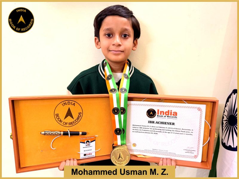 Image of Mohammed Usman M. Z. with IBR Achiever certificate.