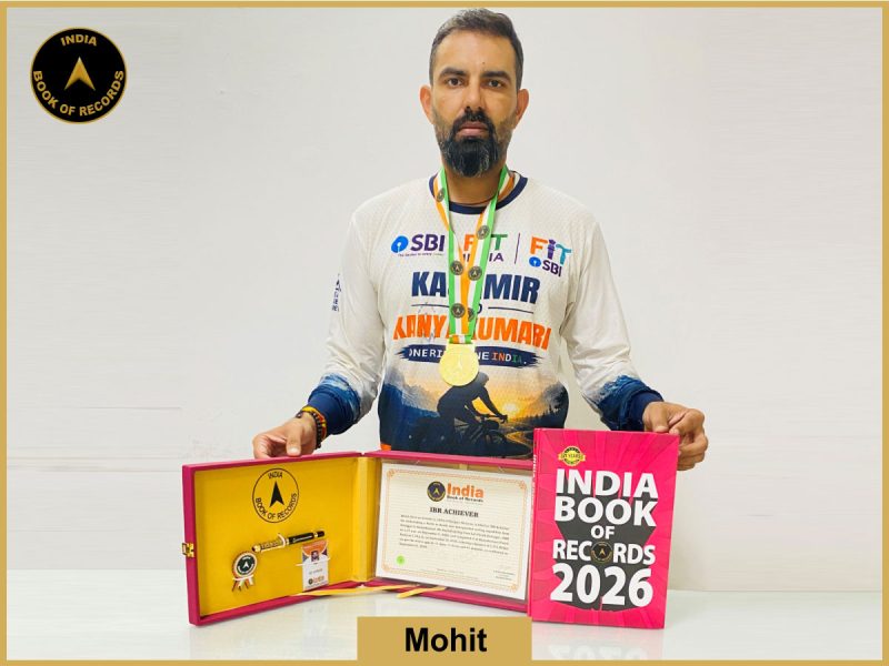 Pic of Mohit with IBR Achiever Certificate.