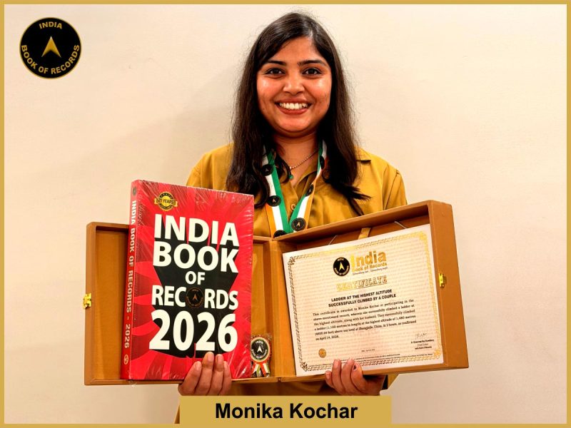Pic of Monika kochar, Ladder at the highest altitude successfully climbed by a couple.