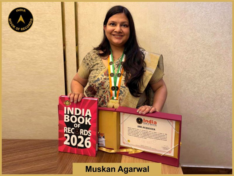 Pic of Muskan Agarwal with IBR Achiever Certificate.