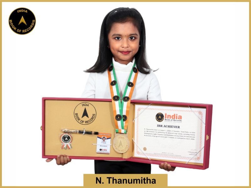 Image of N. Thanumitha with IBR Achiever Certificate.