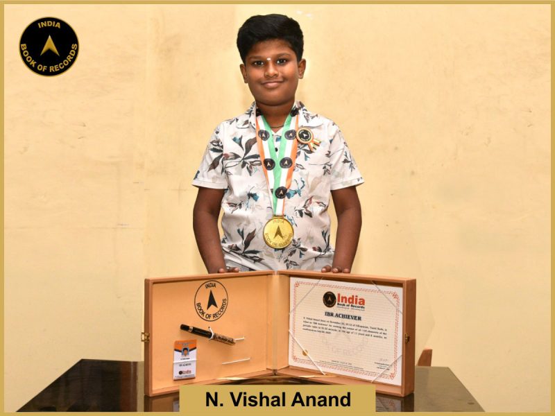 Pic of N. Vishal Anand with IBR Achiever Certificate.