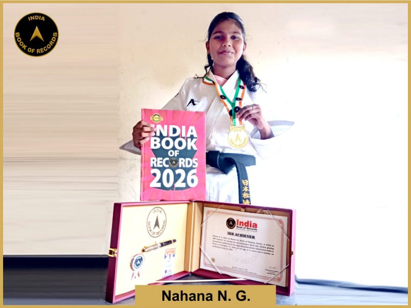 Image of Nahana N. G. with IBR Achiever Certificate.
