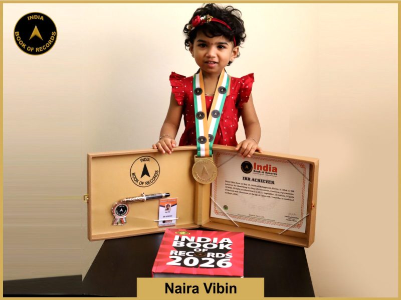Image of Naira Vibin with IBR certificate.