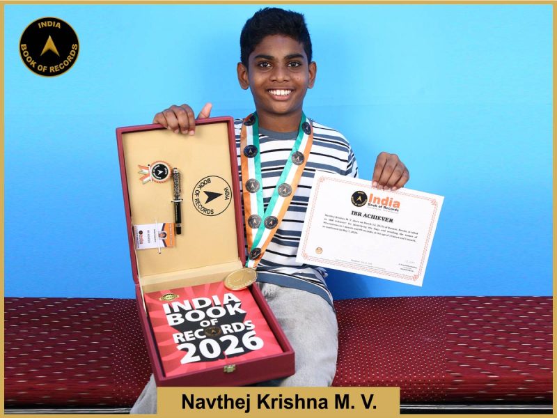 Pic of Navthej Krishna M. V. with IBR Achiever Certificate.