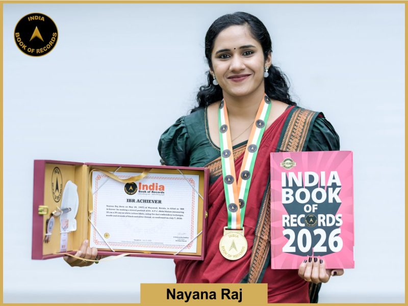 Image of Nayana Raj with IBR Achiever Certificate.