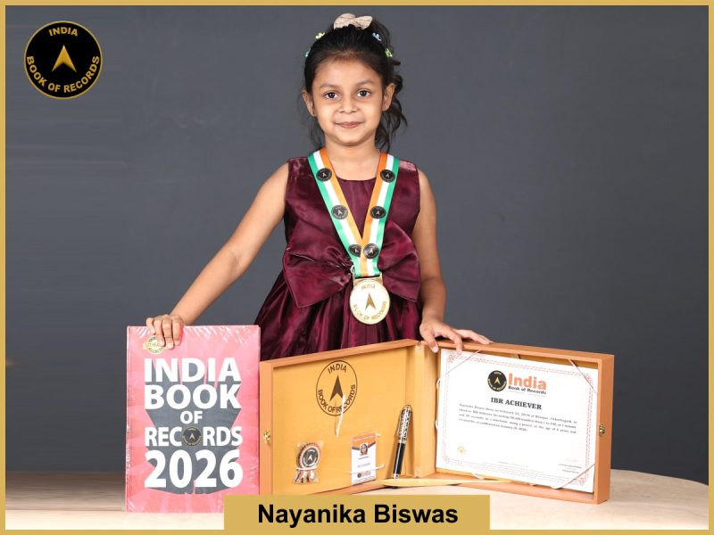 Image of Nayanika Biswas with IBR Achiever certificate.