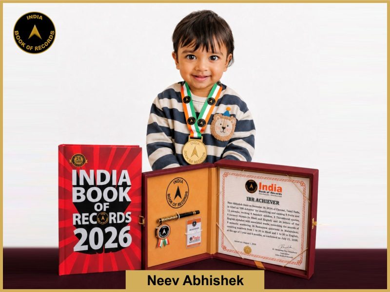 Image of Neev Abhishek  with IBR Achiever Certificate.