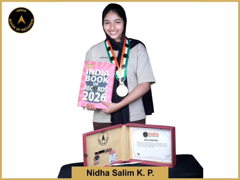 Image of Nidha Salim K. P. with IBR certificate .