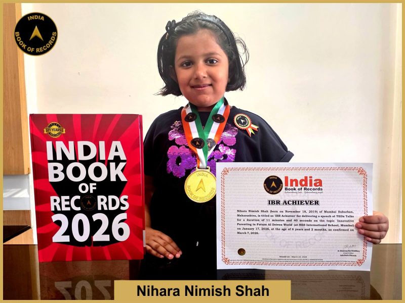 Image of Nihara Nimish Shah with IBR Achiever certificate.