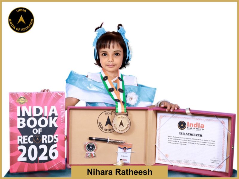 Image of Nihara Ratheesh with IBR Achiever Certificate.