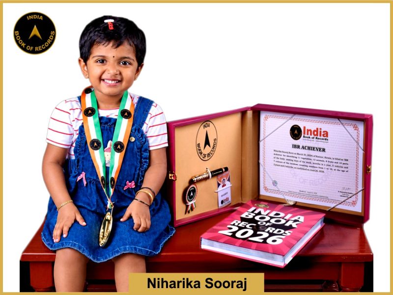 Pic of Niharika Sooraj with IBR Achiever Certificate.