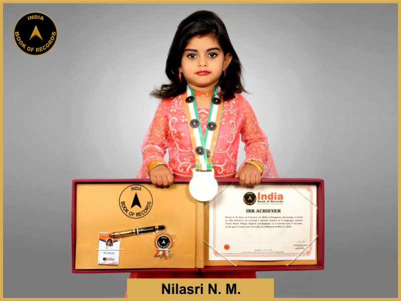 Image of Nilasri N. M. with IBR Achiever Certificate.