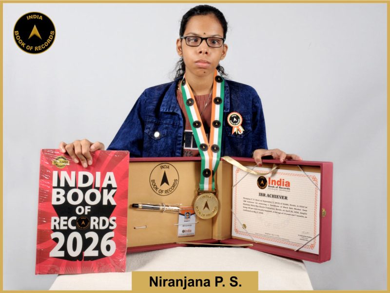 Image of Niranjana P. S. with IBR Achiever Certificate.