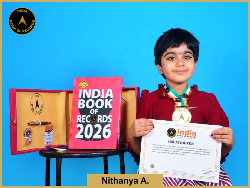 Image of Nithanya A with IBR certificate .