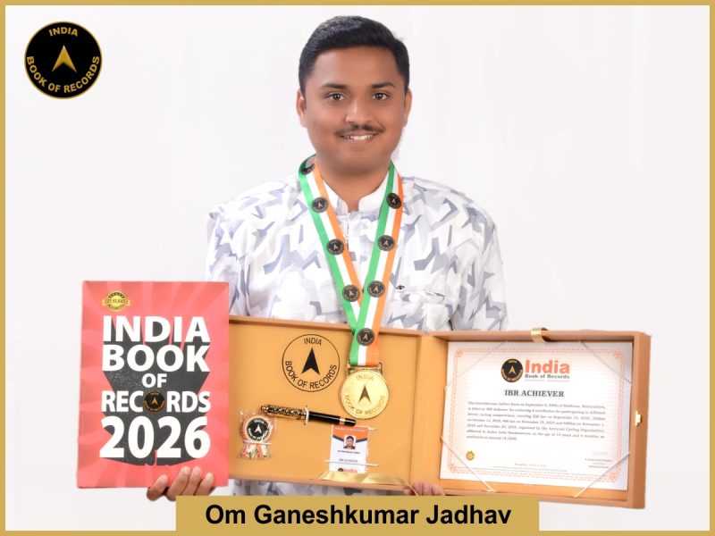 Image of Om Ganeshkumar Jadhav with IBR Achiever certificate.