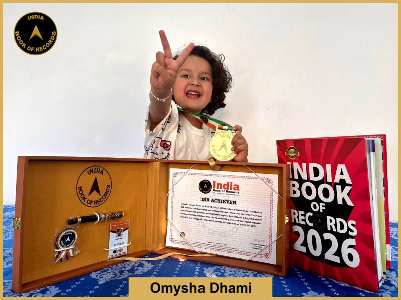 Pic of Omysha Dhami with IBR Achiever certificate.