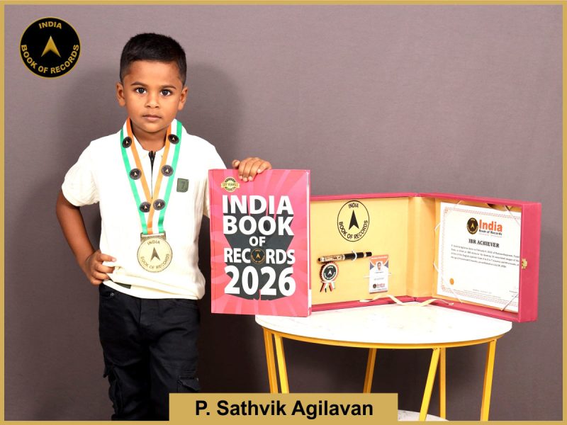Image of P. Sathvik Agilavan with IBR Achiever Certificate.