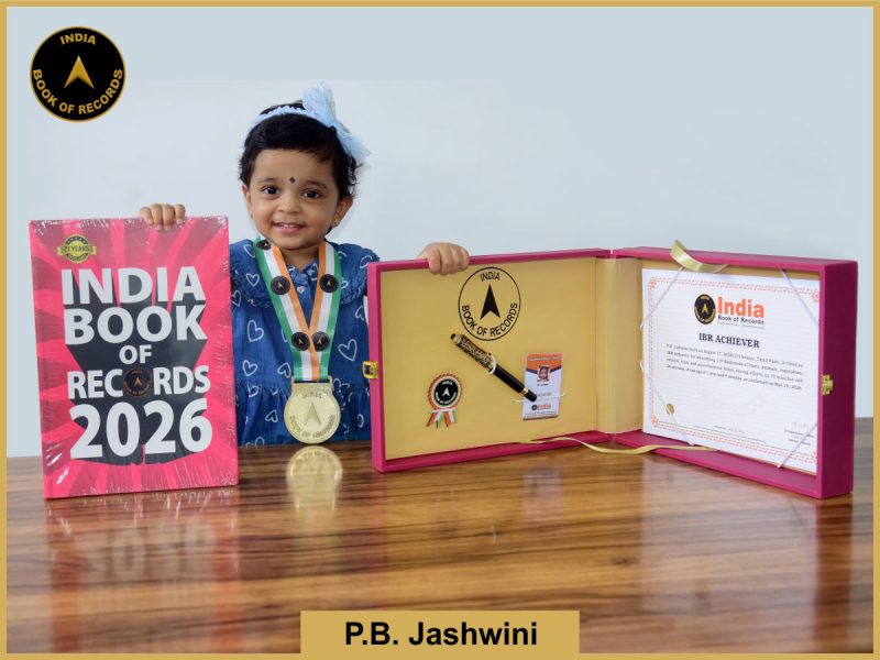 Image of P.B. Jashwini  with IBR Achiever certificate.