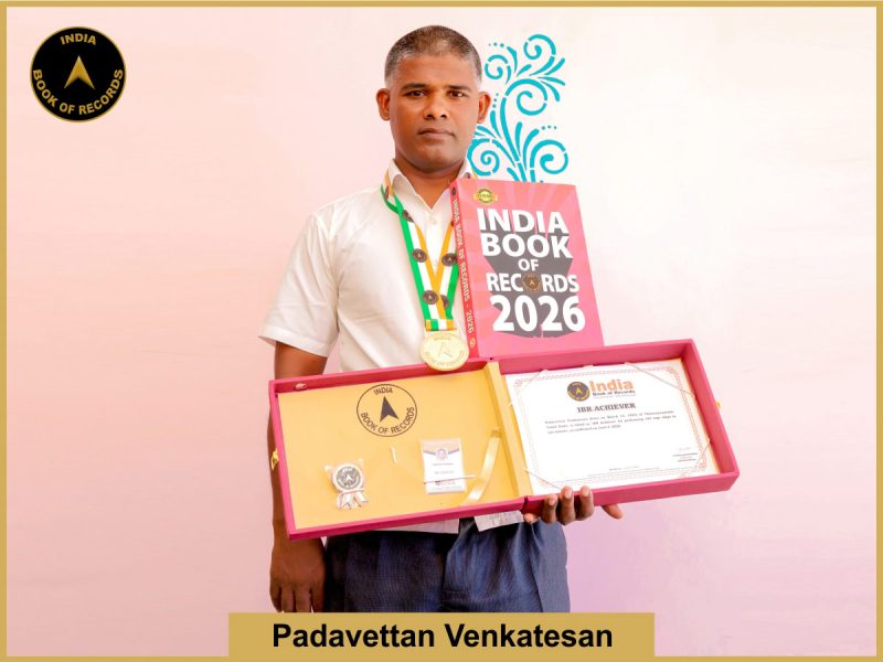Image of Padavettan Venkatesan with IBR certificate.