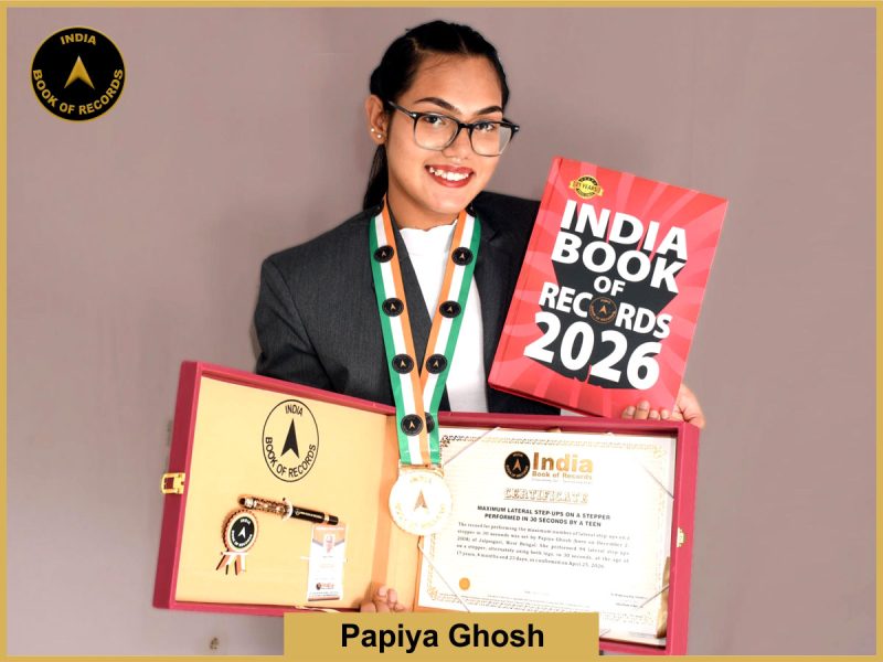 Image of Papiya Ghosh, Maximum lateral step-ups on a stepper performed in 30 seconds by a teen.