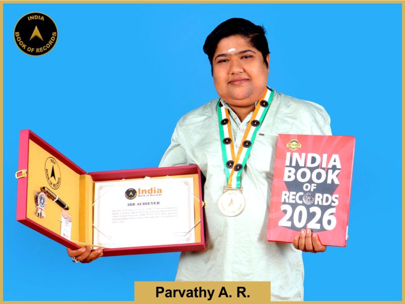 Image of Parvathy A. R. with IBR Achiever Certificate.