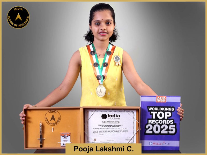 Fastest teen to recite 350 digits of Pi value blindfolded