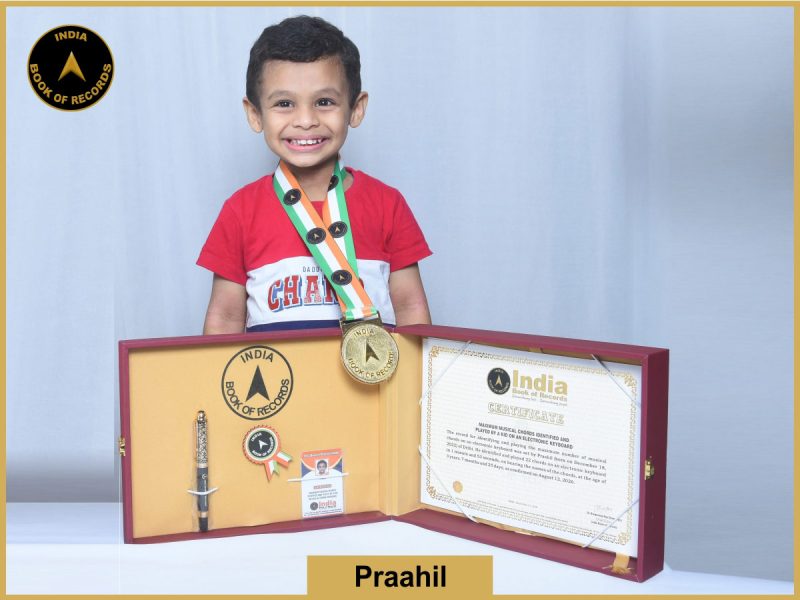 Image of Praahil, Maximum musical chords identified and played by a kid on an electronic keyboard.