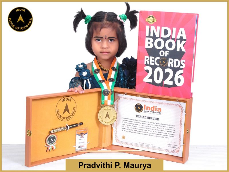 Image of Pradvithi P. Maurya with IBR Achiever certificate.